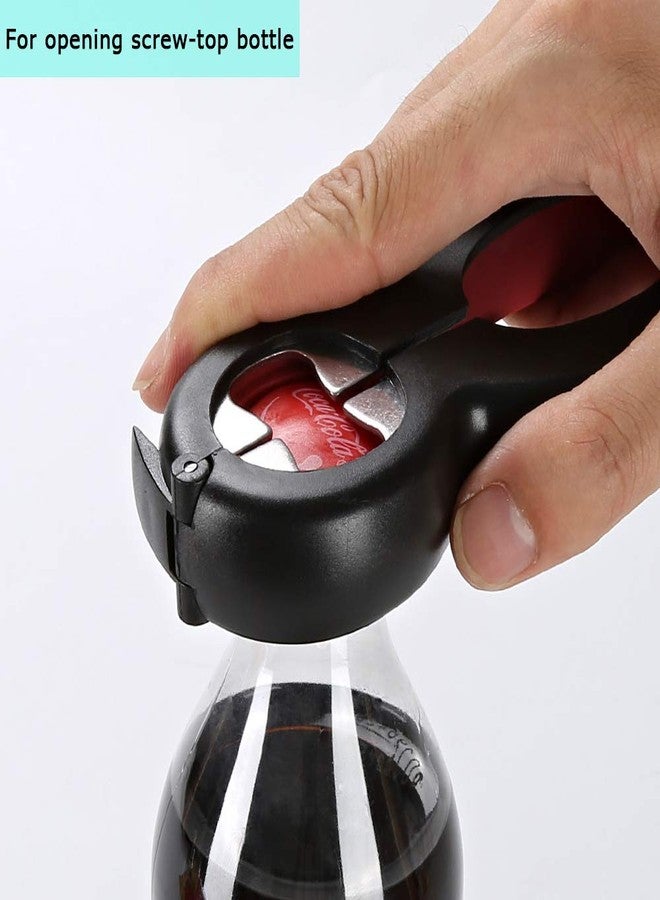 Otstar 6 in 1 Multi Opener, All in One Bottle Opener, Can, Soda, and Jar Openers, Twist Off Lid - Open Sesame Can Opener for Seniors and Arthritic Hands (Black and Red) - Image 3